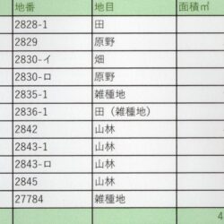 土地リスト表